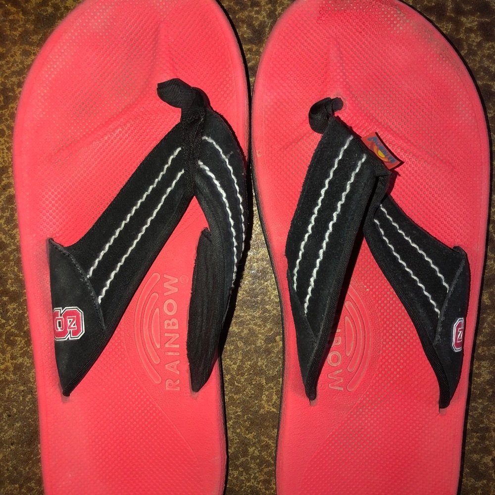 Men’s Rainbow flip flops NC State